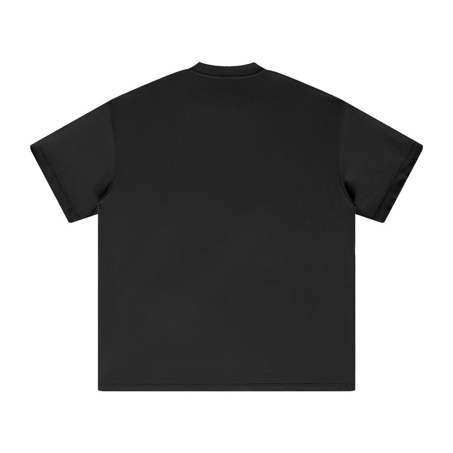 Back view of the black Savannah State Defend Tee. alternate view