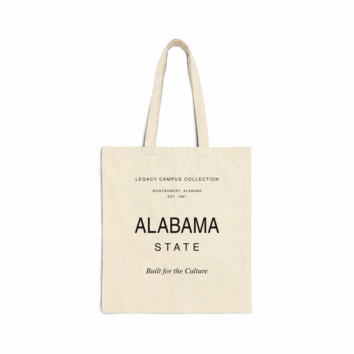 Alabama State Legacy Campus Tote in natural canvas
