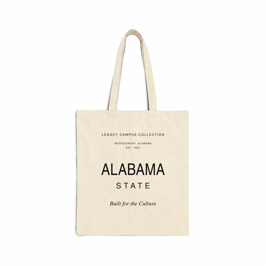 Alabama State Legacy Campus Tote in natural canvas