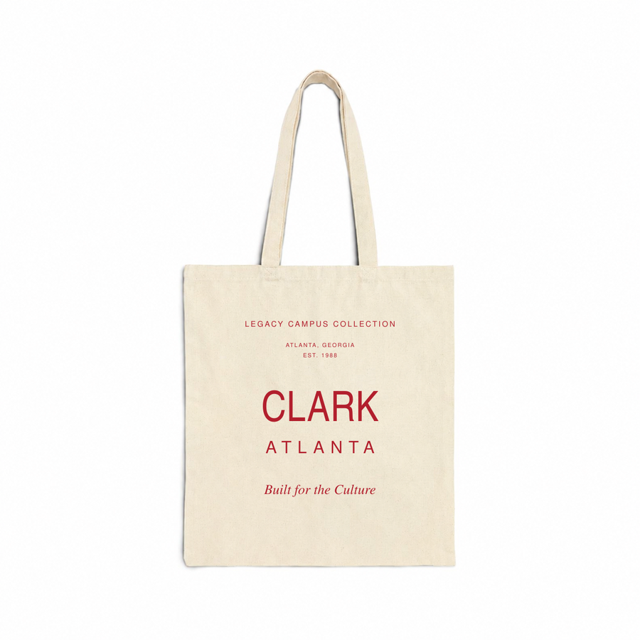 Clark Atlanta Legacy Campus Tote in natural canvas
