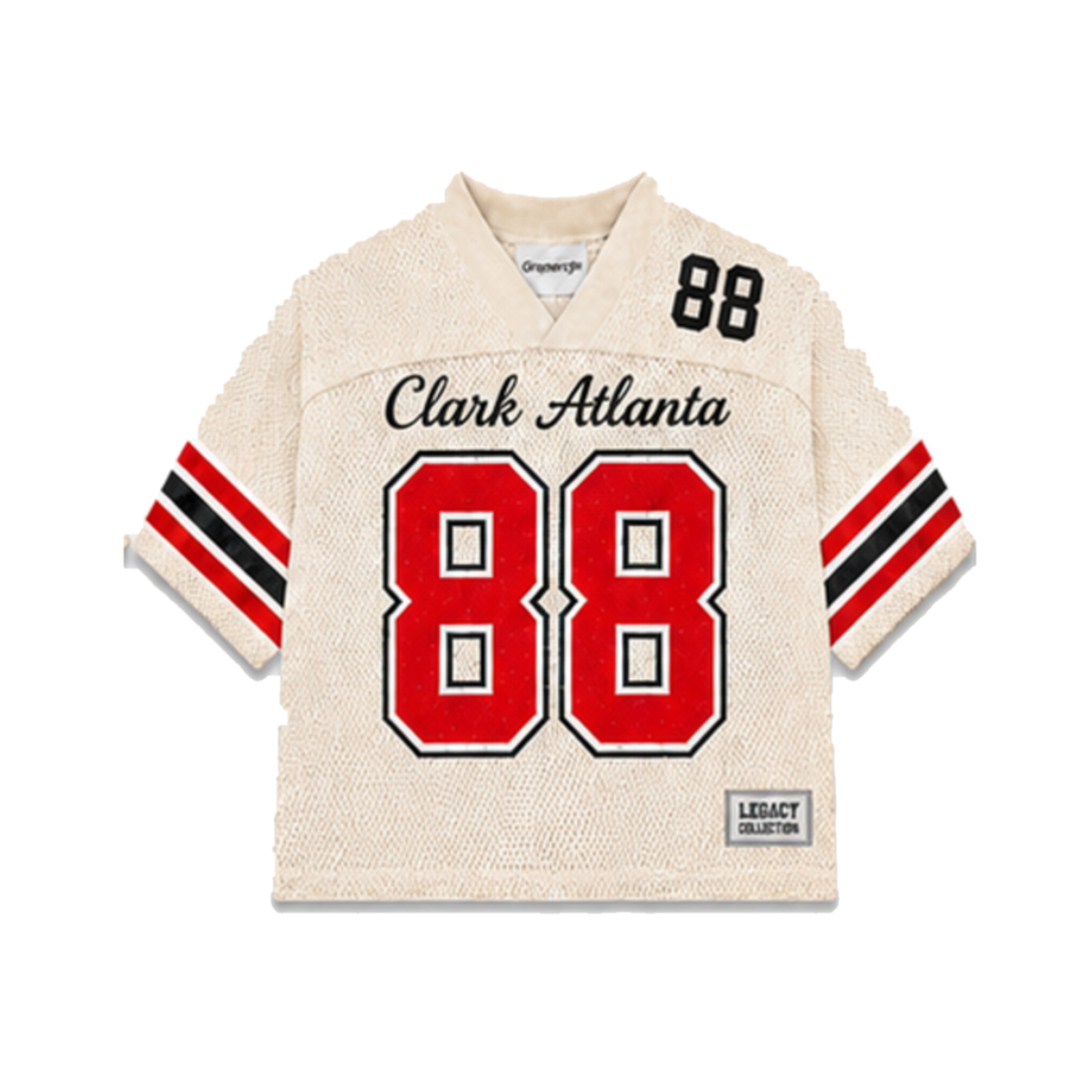 Clark Atlanta Legacy Jersey in cream, front view