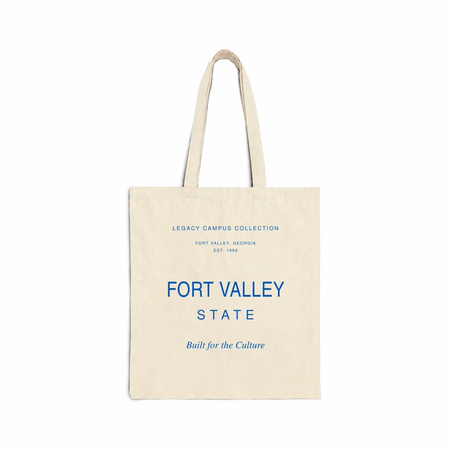 Fort Valley State Legacy Campus Tote in natural canvas