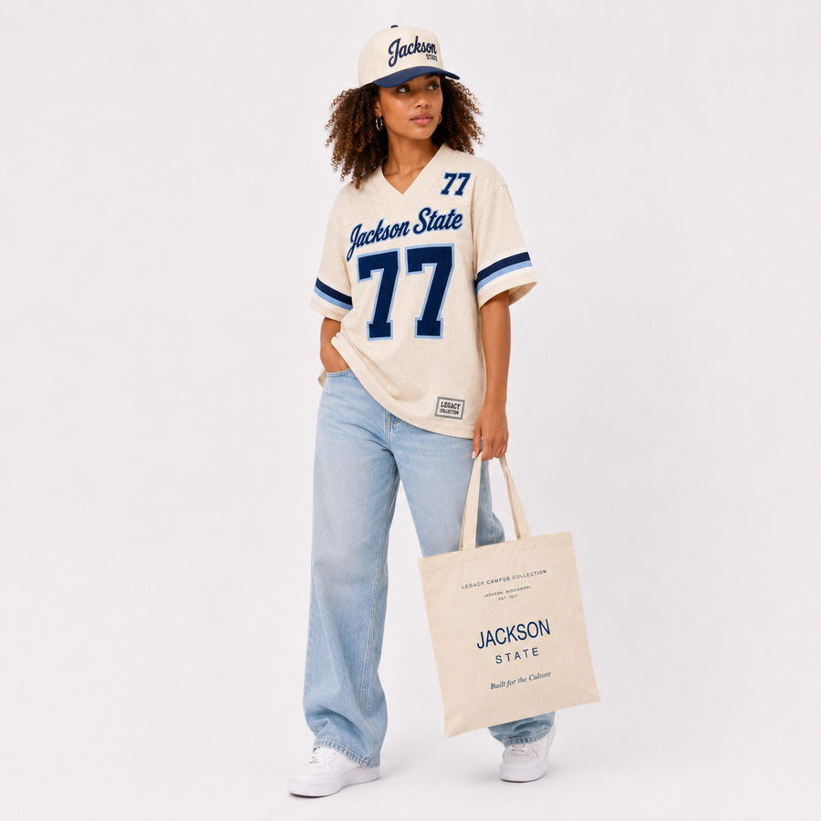Jackson State Legacy Campus Tote female campaign image alternate view