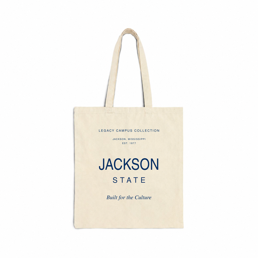 Jackson State Legacy Campus Tote in natural canvas