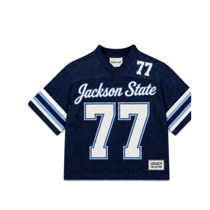 Jackson State Legacy Jersey in regular school colors, front view