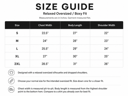 Legacy Campus Jersey size guide, sizes S through 2XL