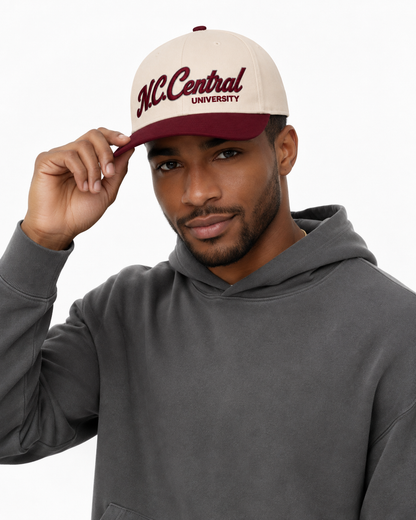 Male model wearing N.C. Central University Legacy Cap