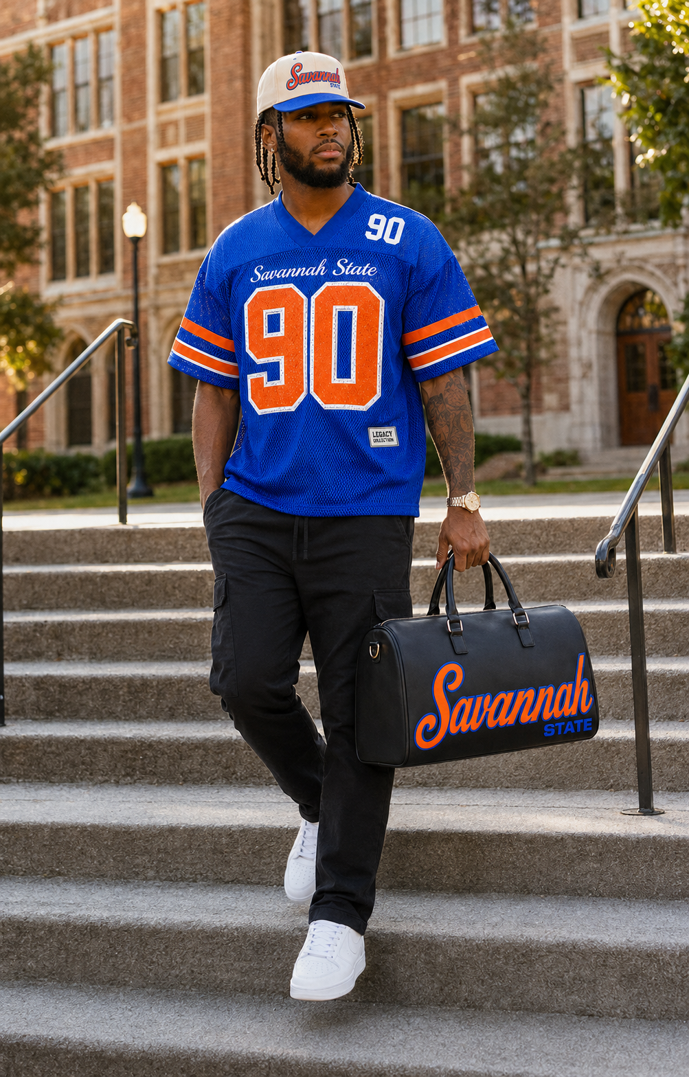 Savannah State Tigers 90 jersey campus walking lifestyle