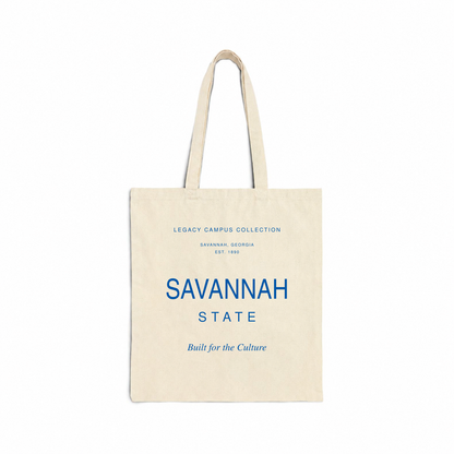 Savannah State Legacy Campus Tote in natural canvas