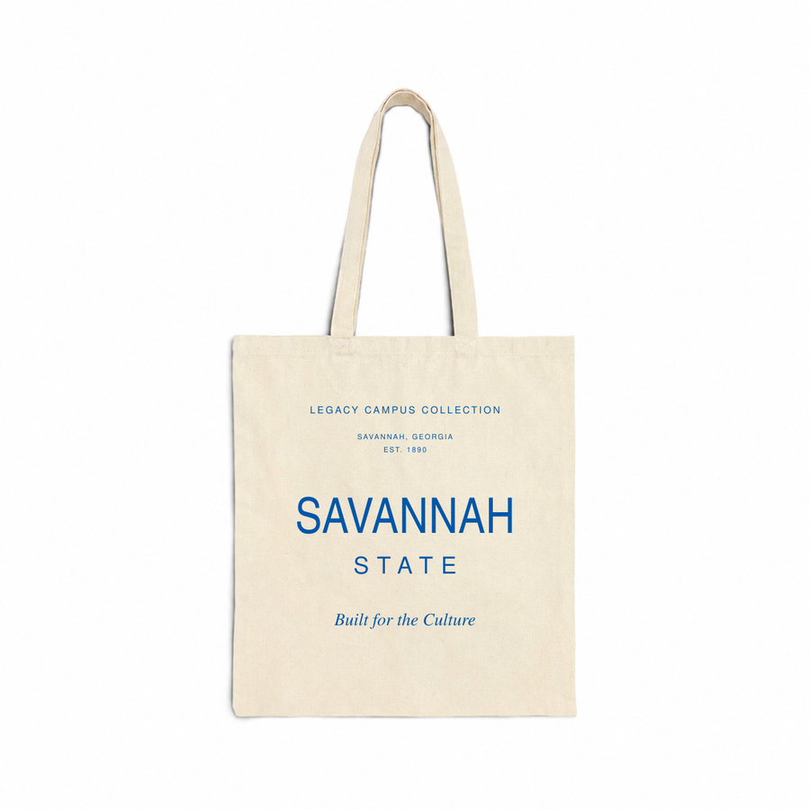 Savannah State Legacy Campus Tote in natural canvas