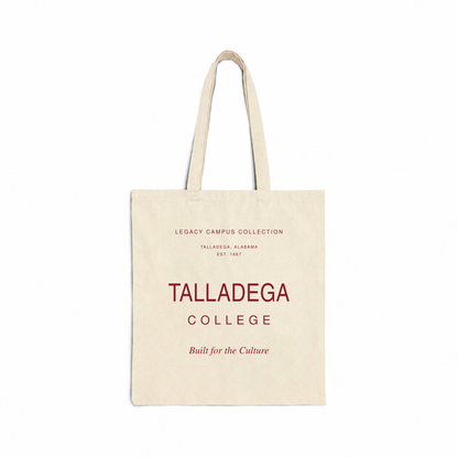 Talladega College Legacy Campus Tote in natural canvas