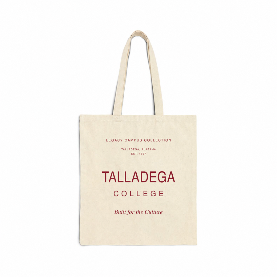Talladega College Legacy Campus Tote in natural canvas