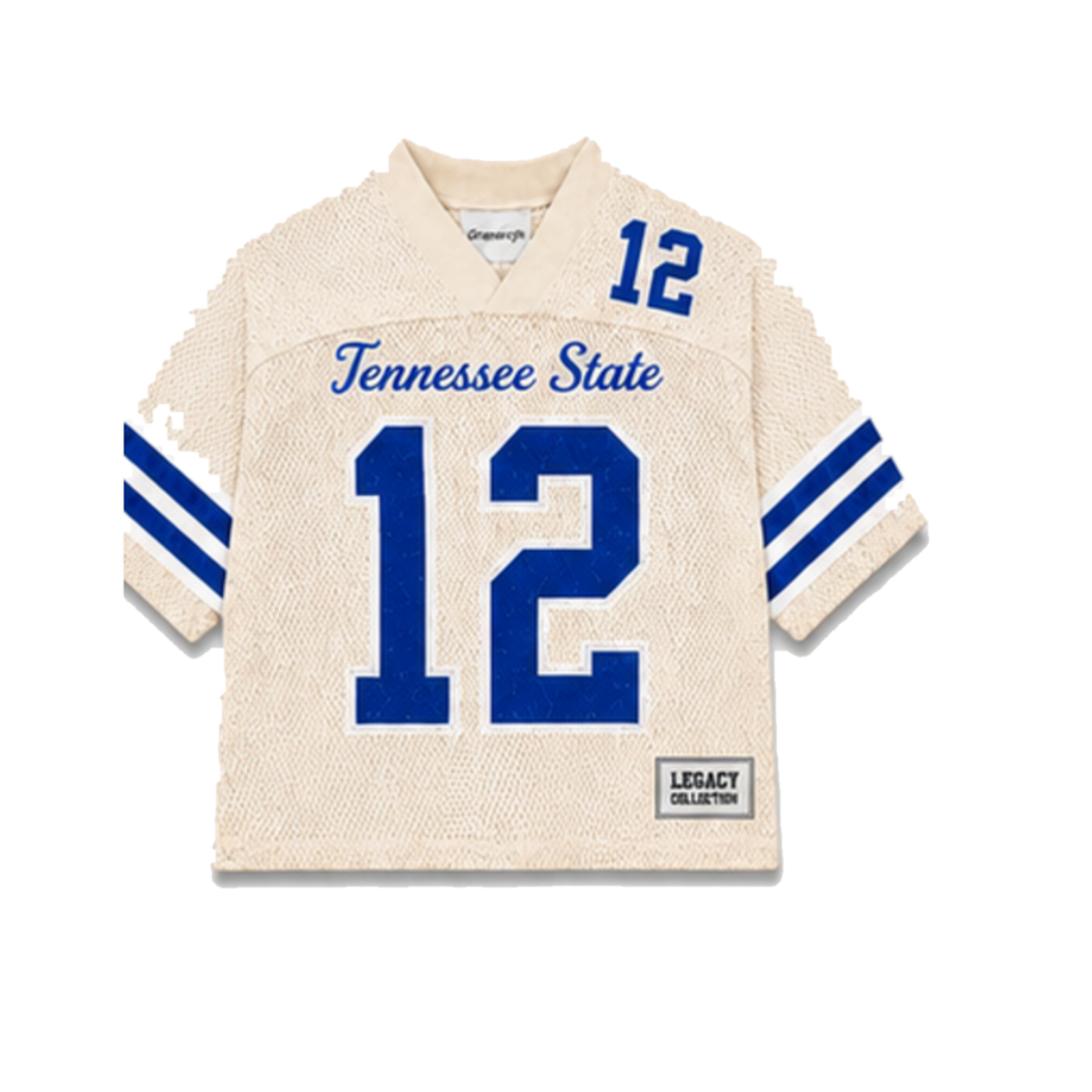 Tennessee State Legacy Jersey in cream, front view
