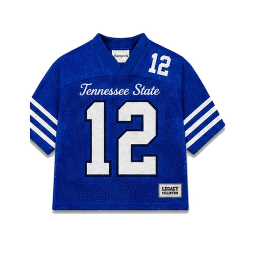 Tennessee State Legacy Jersey in regular school colors, front view
