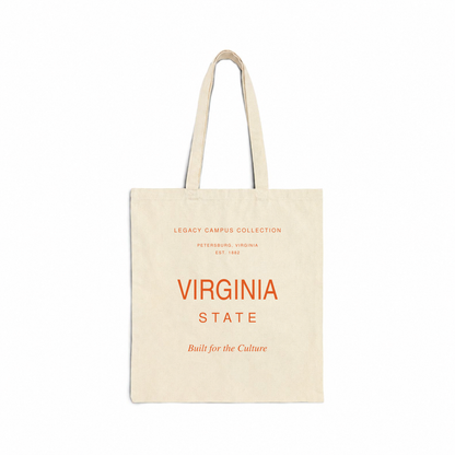 Virginia State Legacy Campus Tote in natural canvas