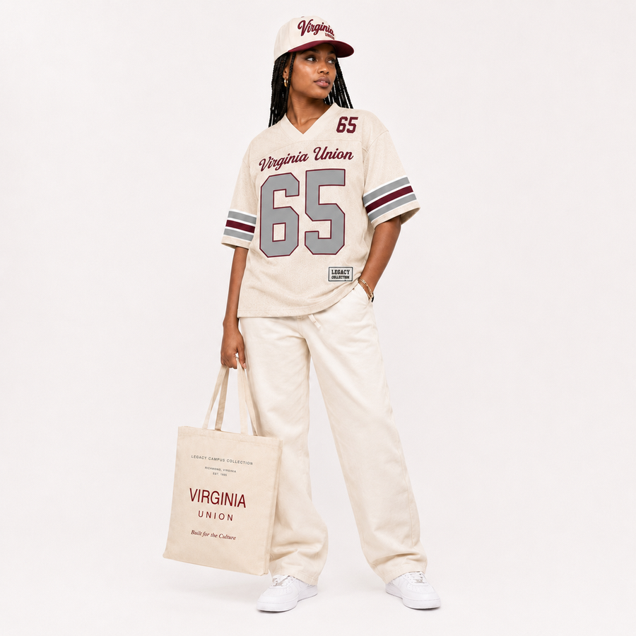 Virginia Union Legacy Campus Collection female tote campaign image alternate view