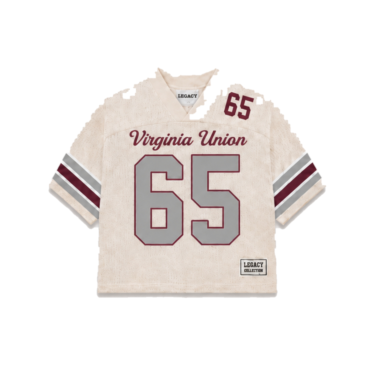 Virginia Union Legacy Jersey in cream, front view