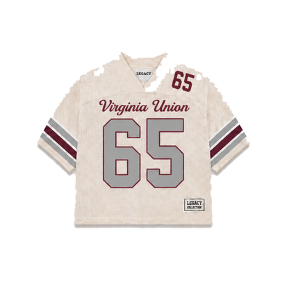 Virginia Union Legacy Jersey in cream, front view